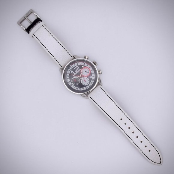 Dolce Gabbana D&G Chronograph Watch Stainless White Leather Quartz 2nd Hand - Picture 6 of 7